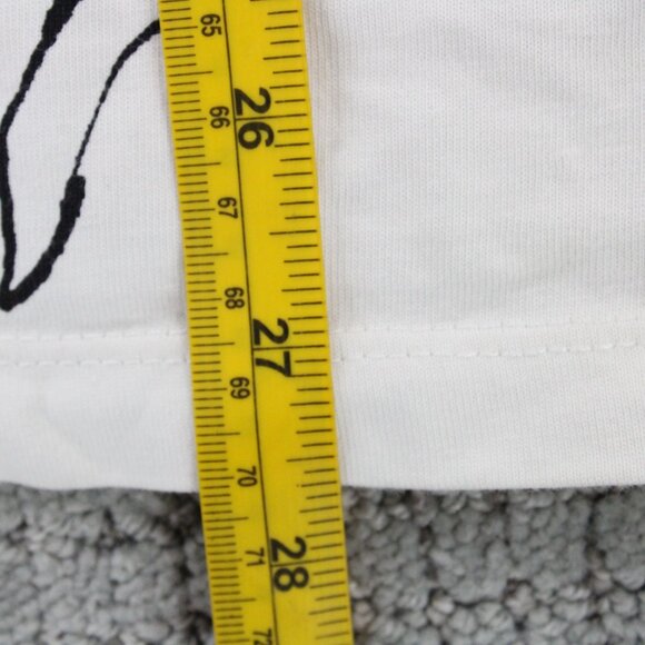 H&M Shirt Mens Medium M Off White Short Sleeve Crewneck Floral Graphic Art - Picture 9 of 9